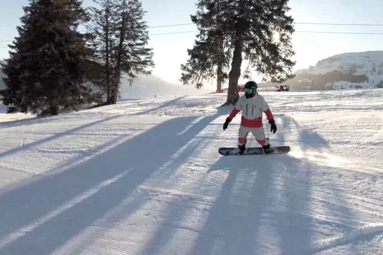 Drehschwung gerutscht, die erste geschmeidige Kurve